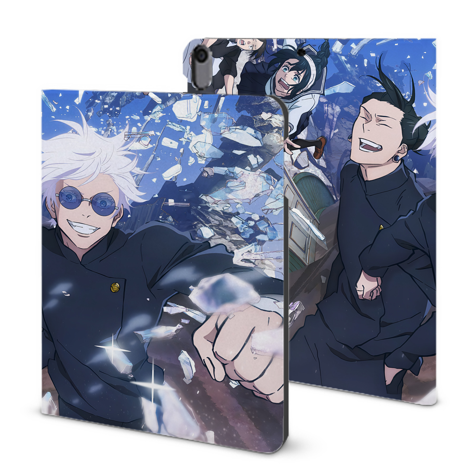 （画像用） 呪術廻戦 Jujutsu Kaisen IPad ケース ブック型 PUレザー TPU 耐衝撃 軽量 薄型 ペン収納なし 全面保護 IPad 各モデル対応
